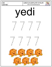 okul öncesi 1 sayısı çizgi çalışması